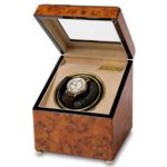 Кутия за самонавиващи се часовници Rapport London Est. 1898 - Optima Walnut Burr Mono Watch Winder